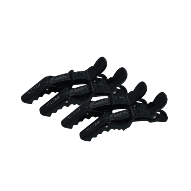 aluram alligator clips black pack of 4