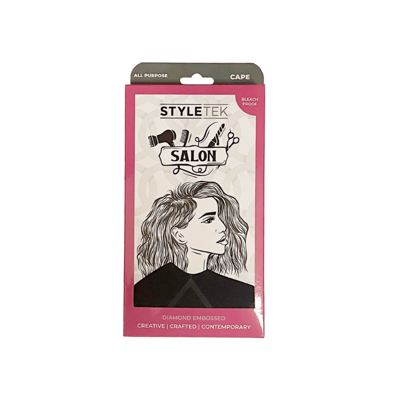 styletek embossed black all-purpose cape 45x60