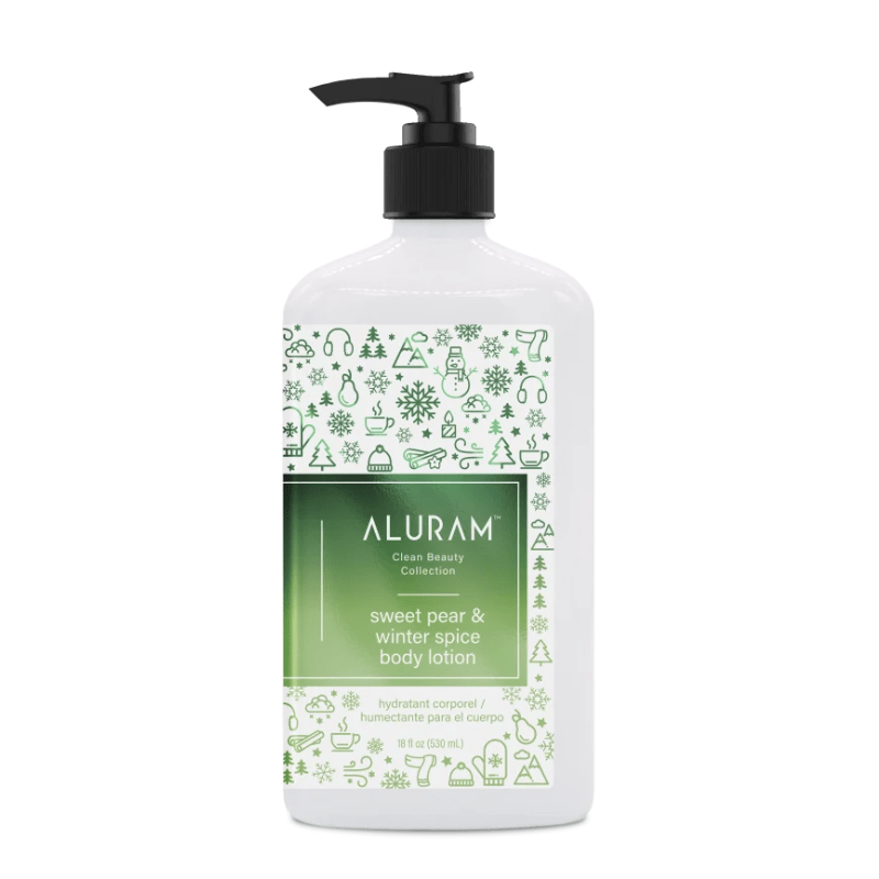 aluram sweet pear & winter spice lotion 18oz
