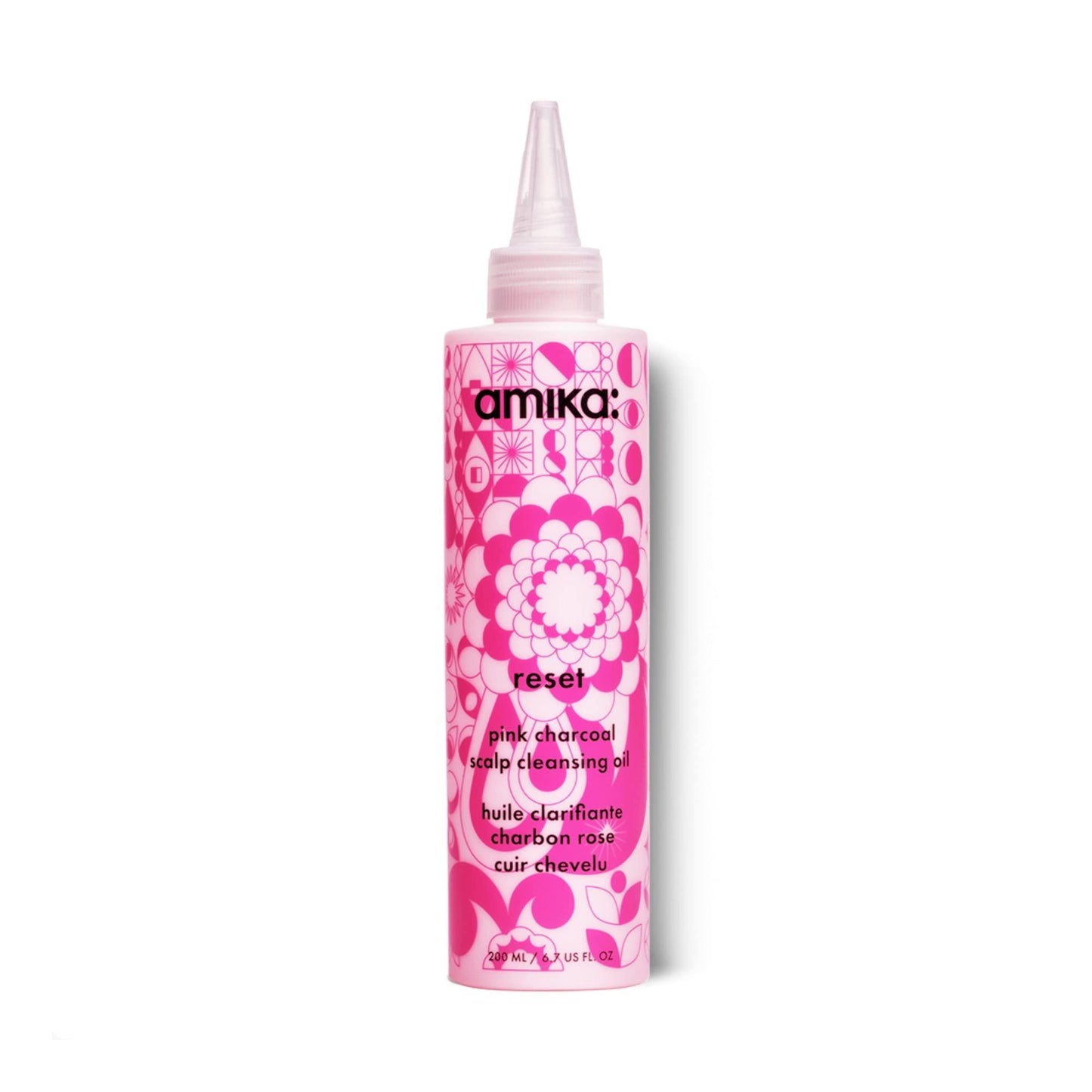 amika reset pink charcoal scalp cleansing oil 6.7 oz