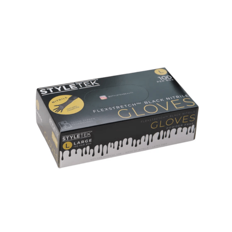 styletek black nitrile gloves 100pk angle 3