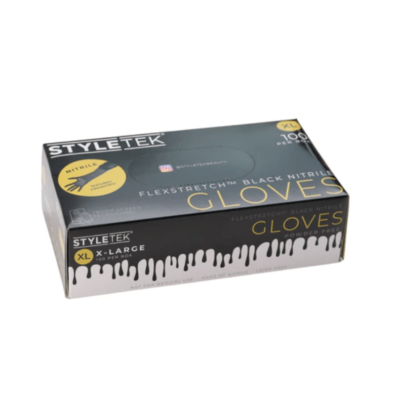 styletek black nitrile gloves 100pk angle 4