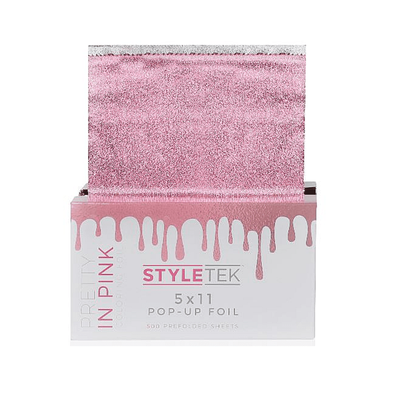 styletek pretty in pink embossed pop-up foil 500ct 5x11