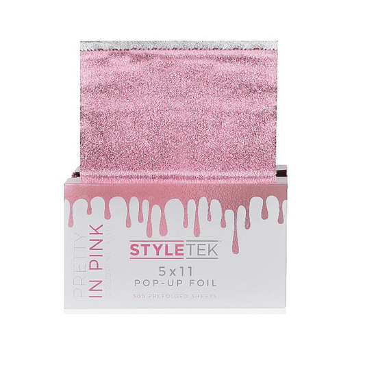 styletek pretty in pink embossed pop-up foil 500ct 5x11