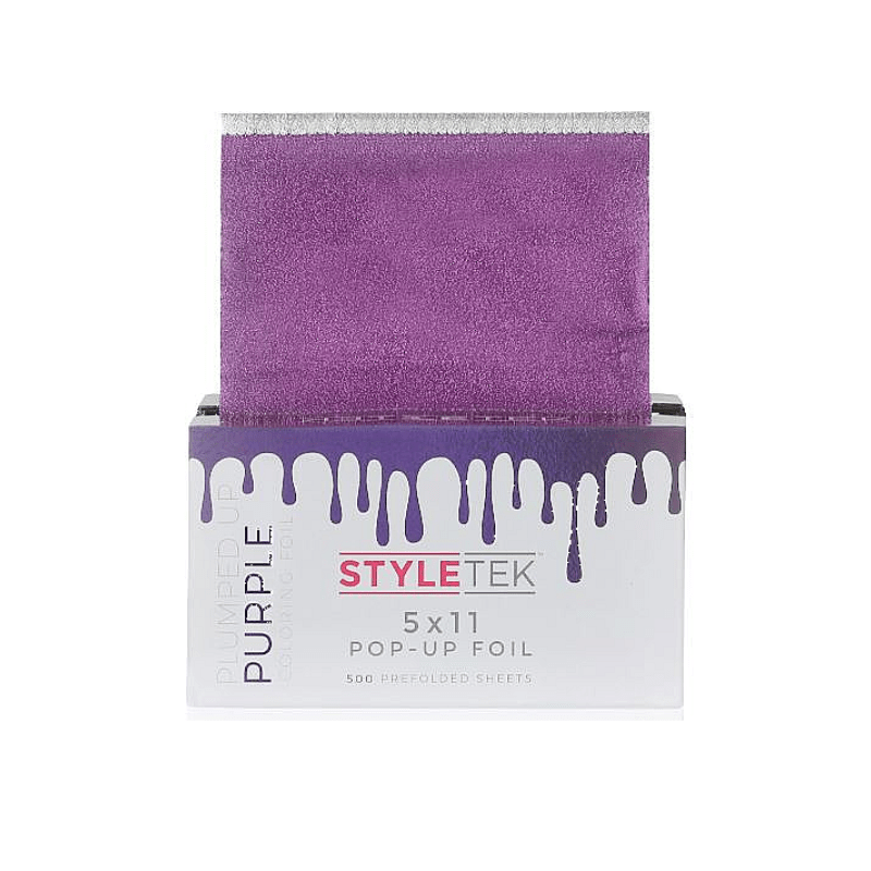 styletek plumped up purple embossed pop-up foil 500ct 5x11