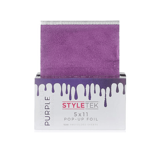 styletek plumped up purple embossed pop-up foil 500ct 5x11