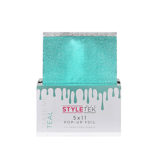 styletek tease me teal embossed pop-up foil 500ct 5x11